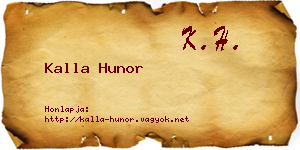 Kalla Hunor névjegykártya